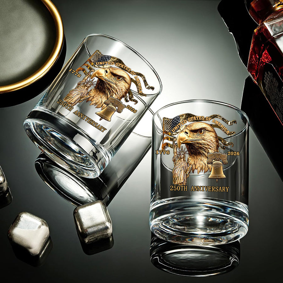 1776-2026 American 250th Anniversary Whiskey Glass