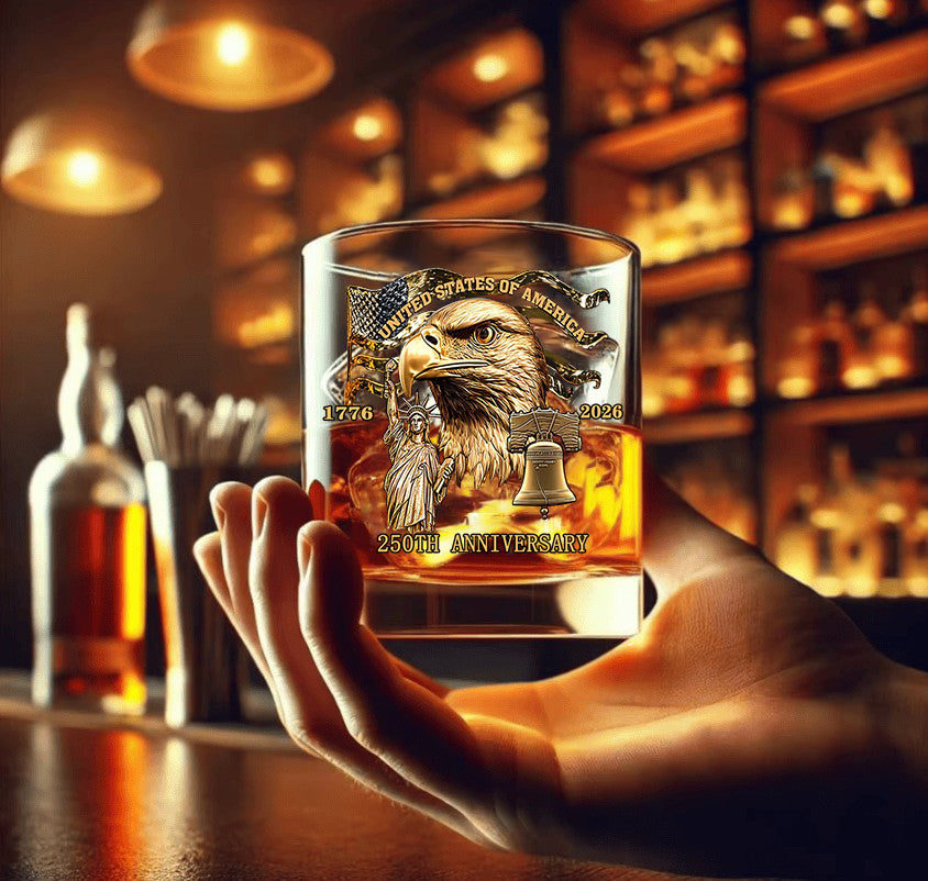 1776-2026 American 250th Anniversary Whiskey Glass