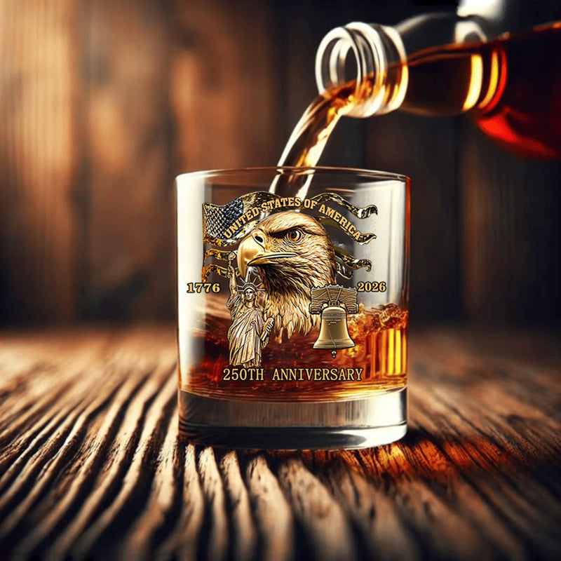1776-2026 American 250th Anniversary Whiskey Glass