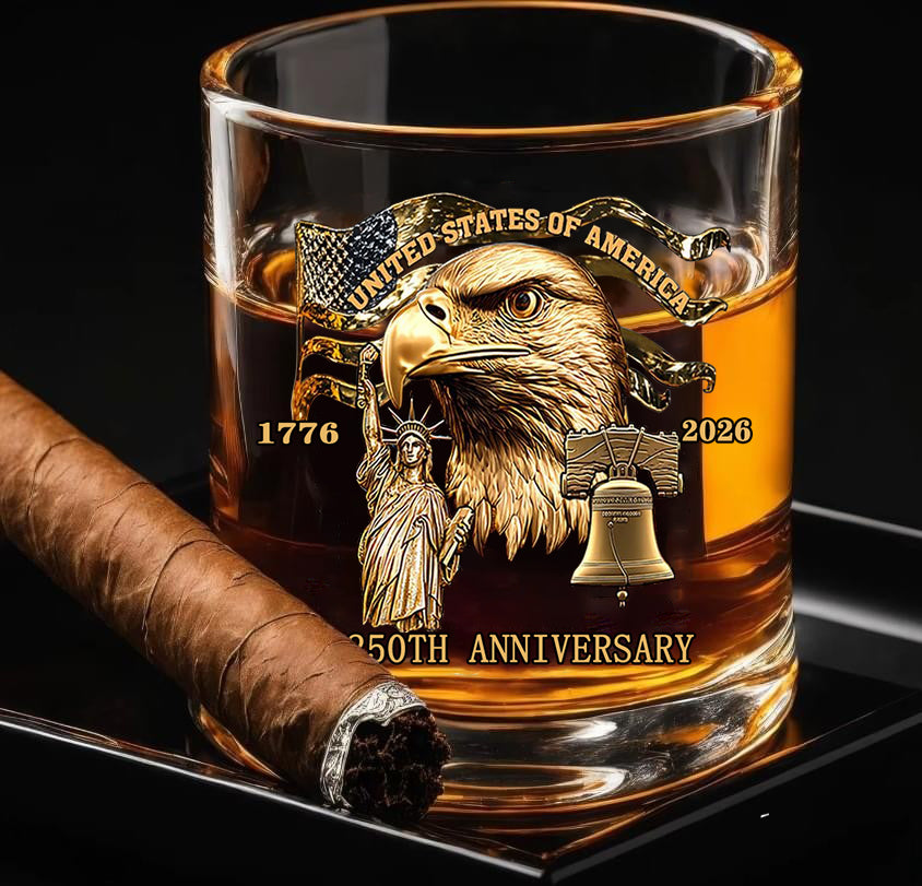 1776-2026 American 250th Anniversary Whiskey Glass