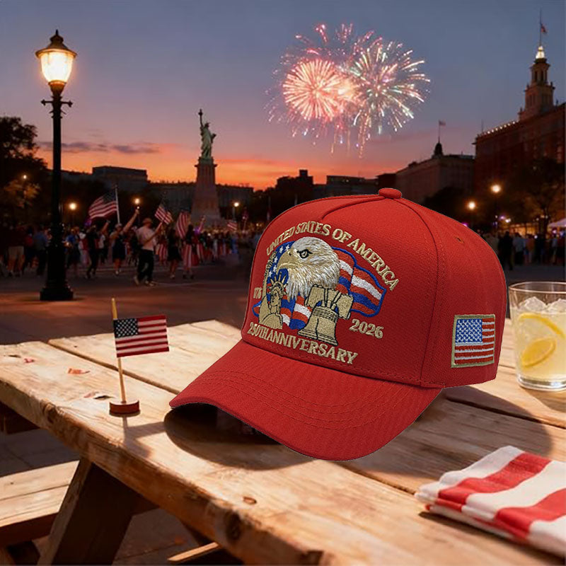 1776-2026 USA 250th Anniversary Baseball Cap For Patriots