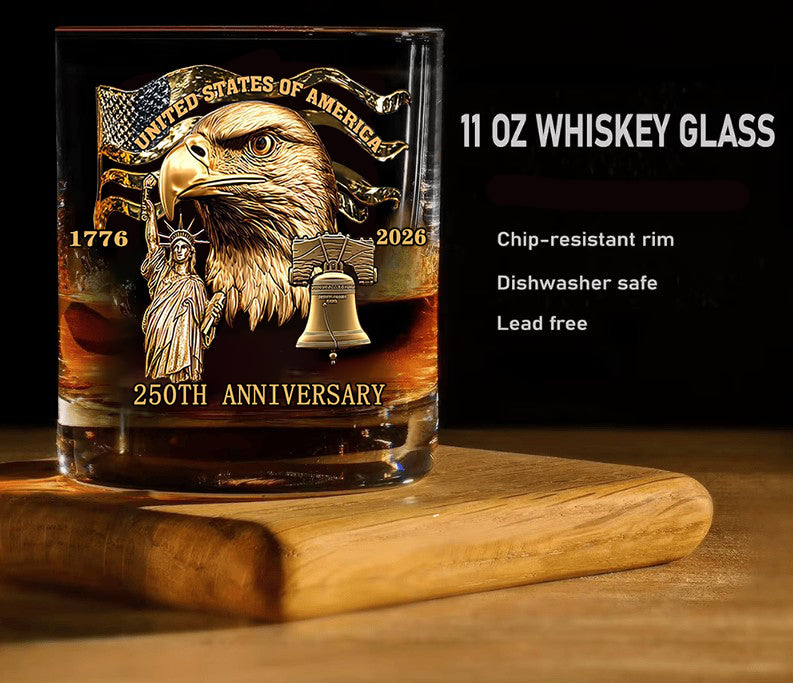 1776-2026 American 250th Anniversary Whiskey Glass